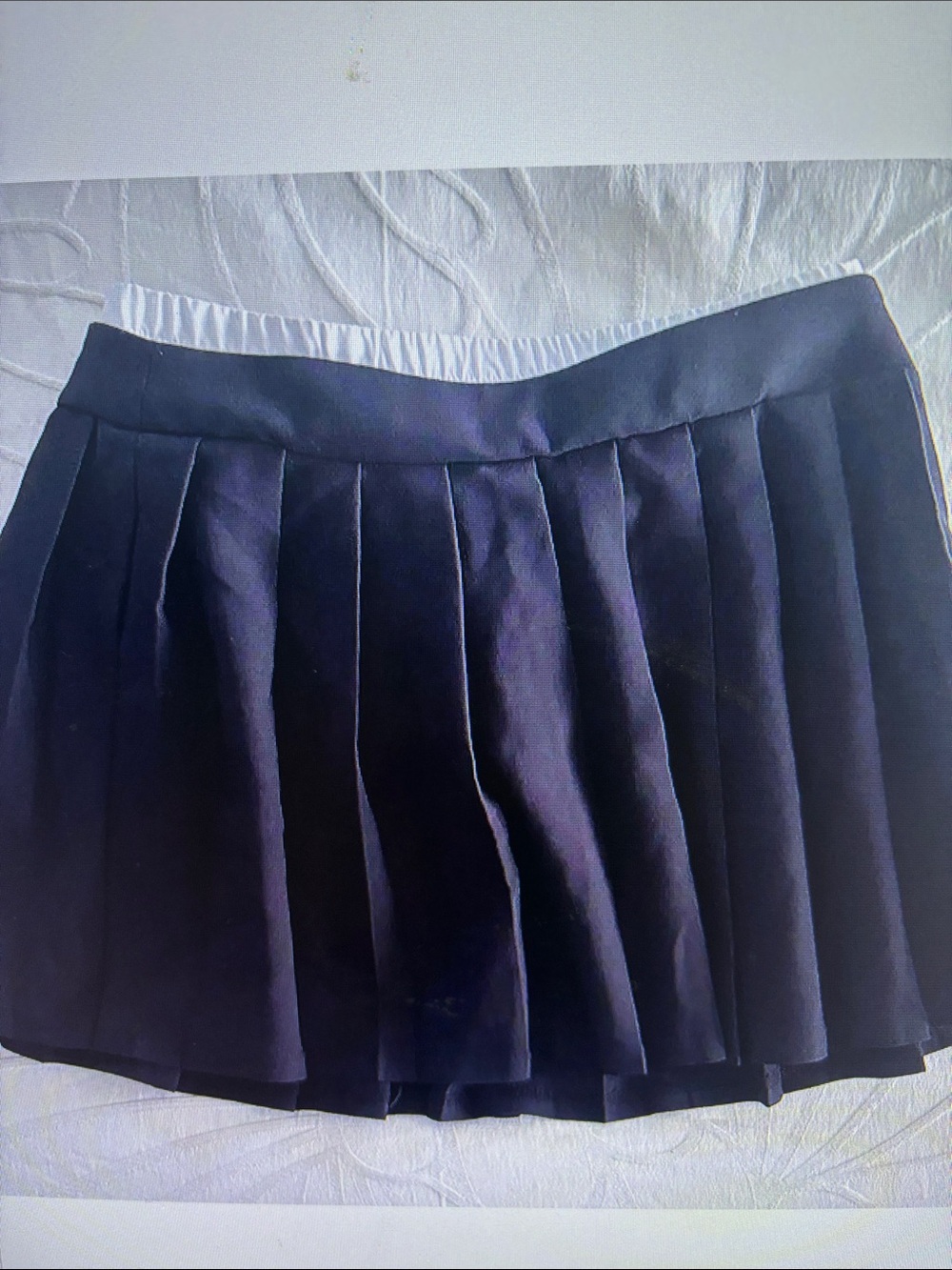 Society Navy Pleated Mini Skirt